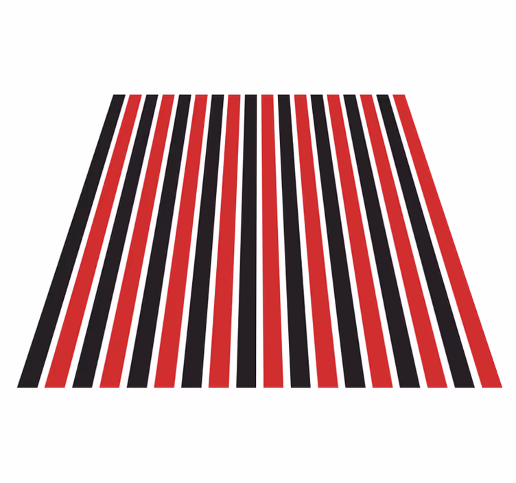 Tapis vinyle rayures rouge et noir vertical - TenStickers