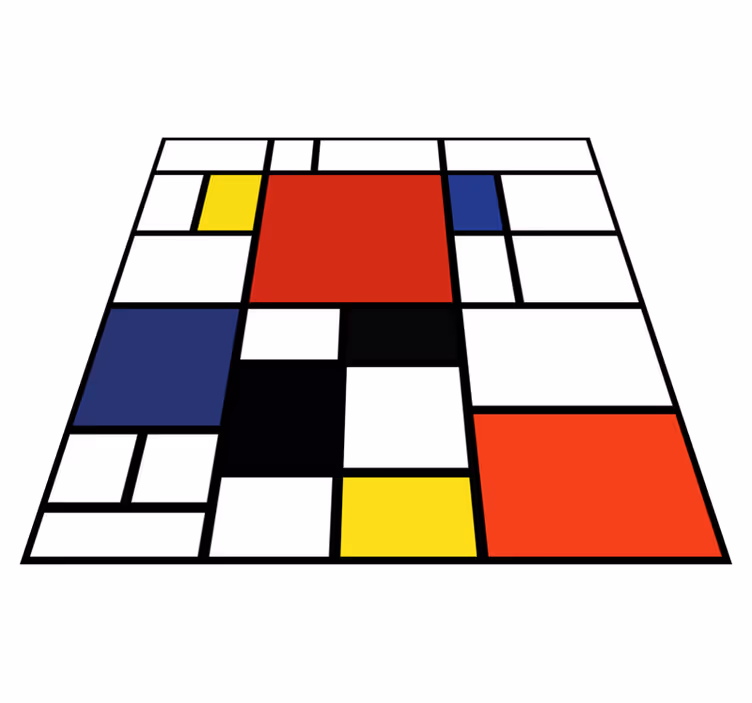 Tapis vinyle moderne Blocs de couleurs abstraits - TenStickers