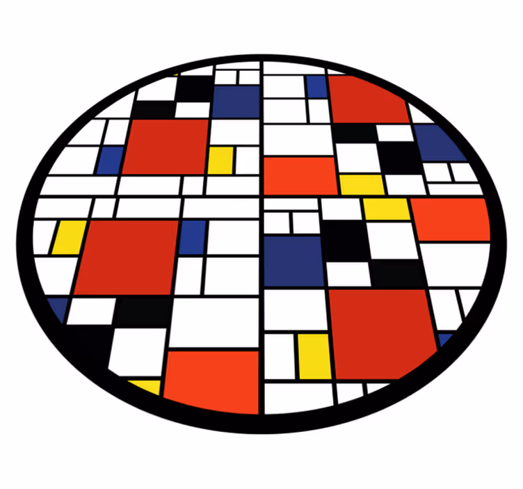 Tapis vinyle rond Blocs de couleurs abstraits - TenStickers