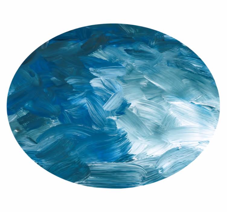 Tapis vinyle moderne coup de pinceau abstrait bleu - TenStickers