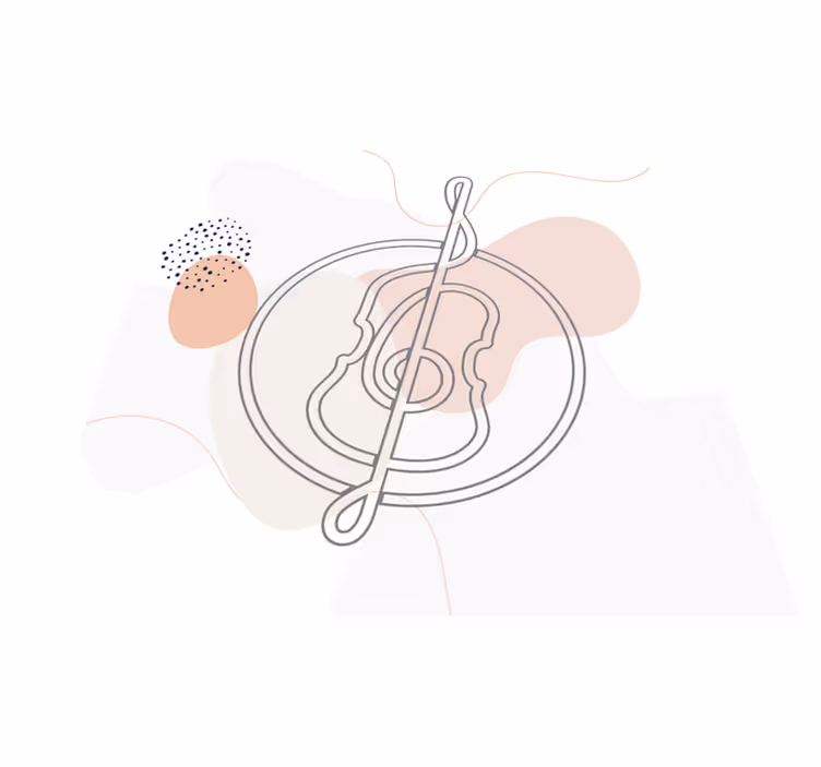 Tapis vinyle moderne Conception de violoncelle au trait - TenStickers