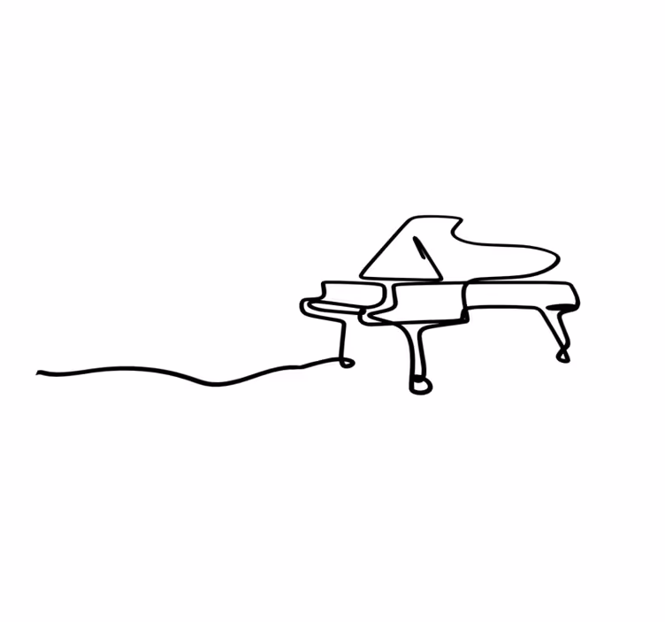 Tapis vinyle design moderne illustration de contour de piano - TenStickers