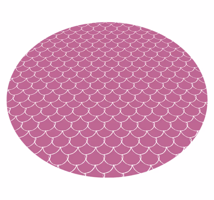 Tapis vinyle texture motif festonné rose - TenStickers