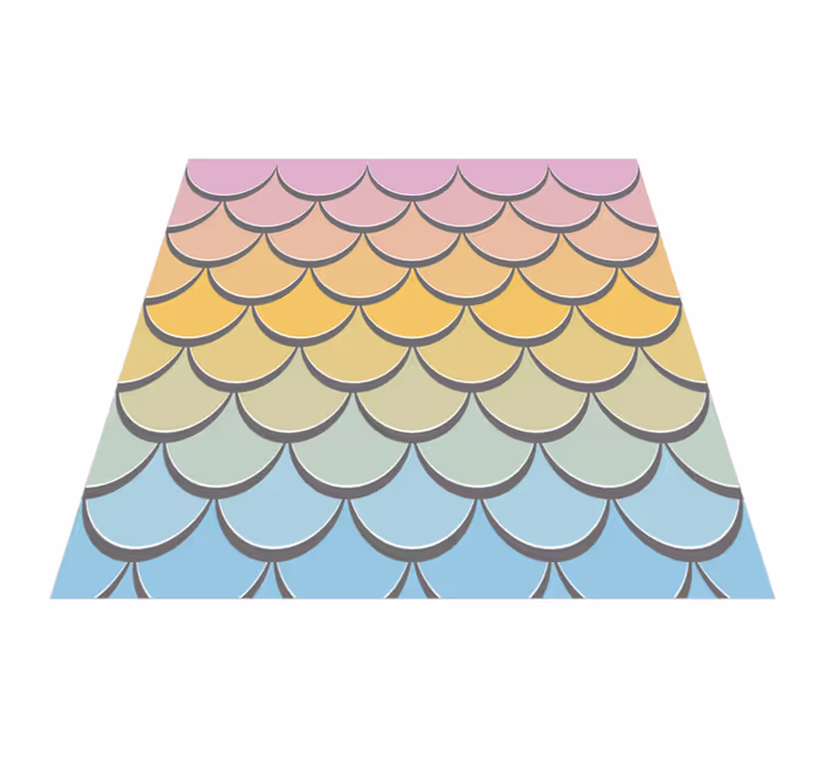 Tapis vinyle textures écailles de poisson pastel - TenStickers
