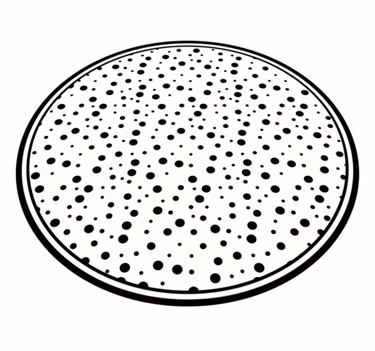 Tapis vinyle rond Pois noirs sur fond blanc - TenStickers