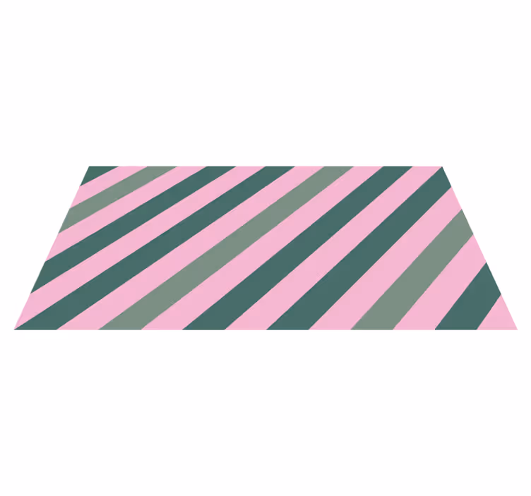 Tapis vinyle entrée rayures roses diagonales - TenStickers