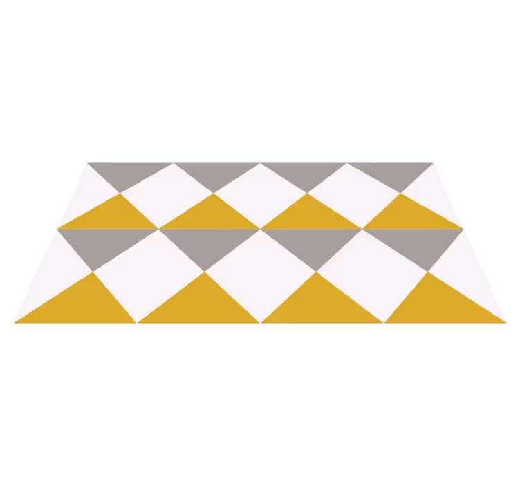 Tapis vinyle géométrique diamants gris et jaunes - TenStickers