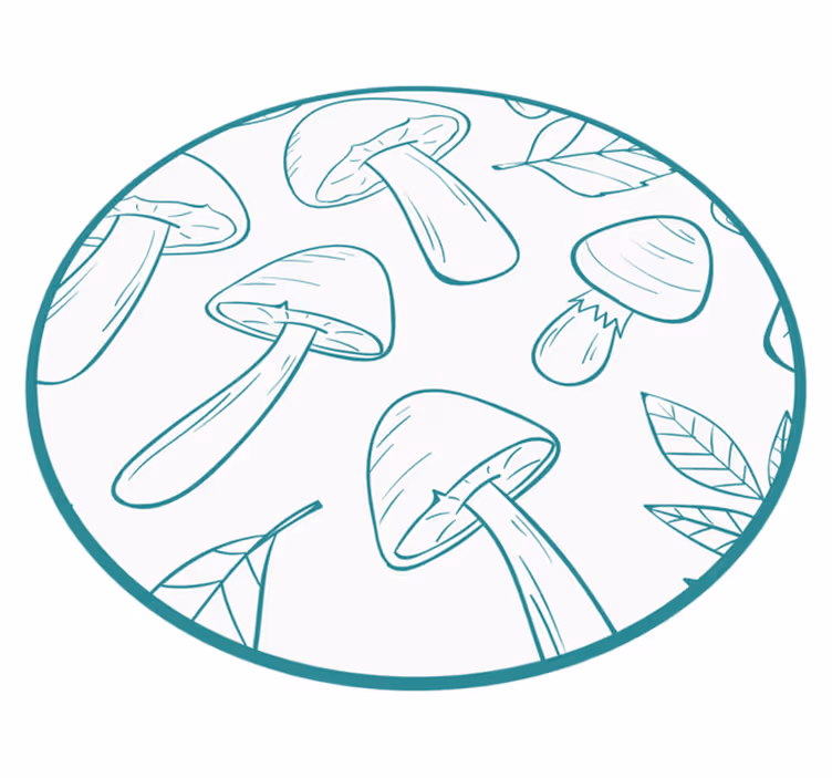 Tapis vinyle nature motif feuille de champignon - TenStickers