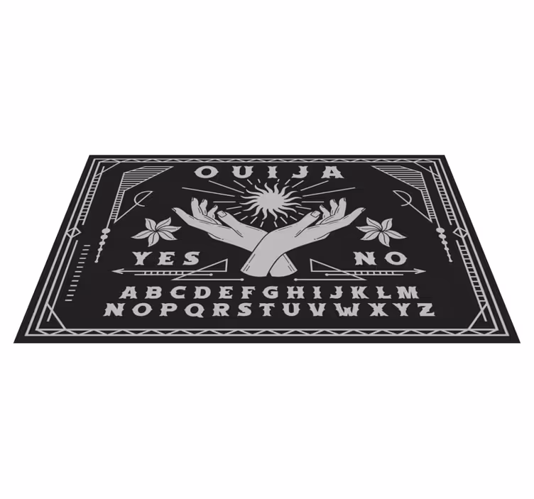 Tapis vinyle retro Planche ouija noir et blanc - TenStickers