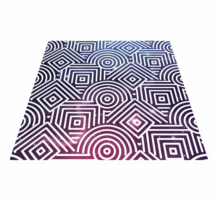 Tapis vinyle géométrique ronds et carrés complexes - TenStickers
