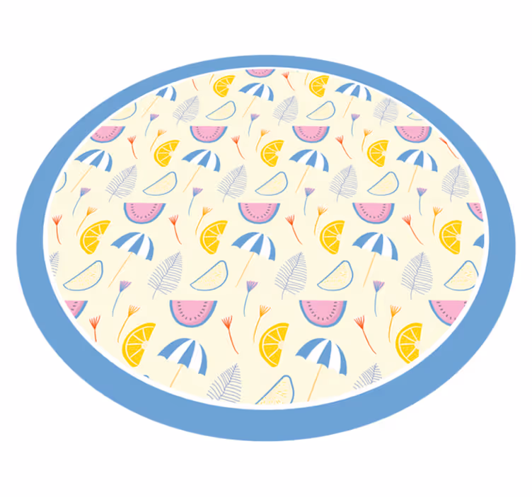 Tapis vinyle plantes éléments d'été colorés - TenStickers