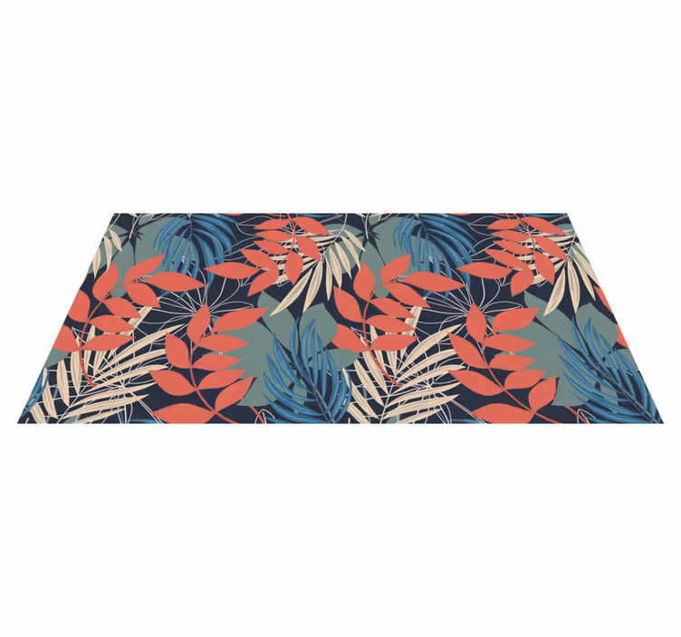 Tapis vinyle plantes motif de feuilles vibrantes - TenStickers