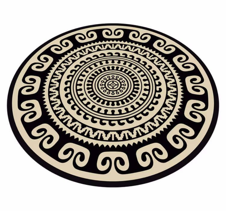 Tapis vinyle mandala motif circulaire classique - TenStickers