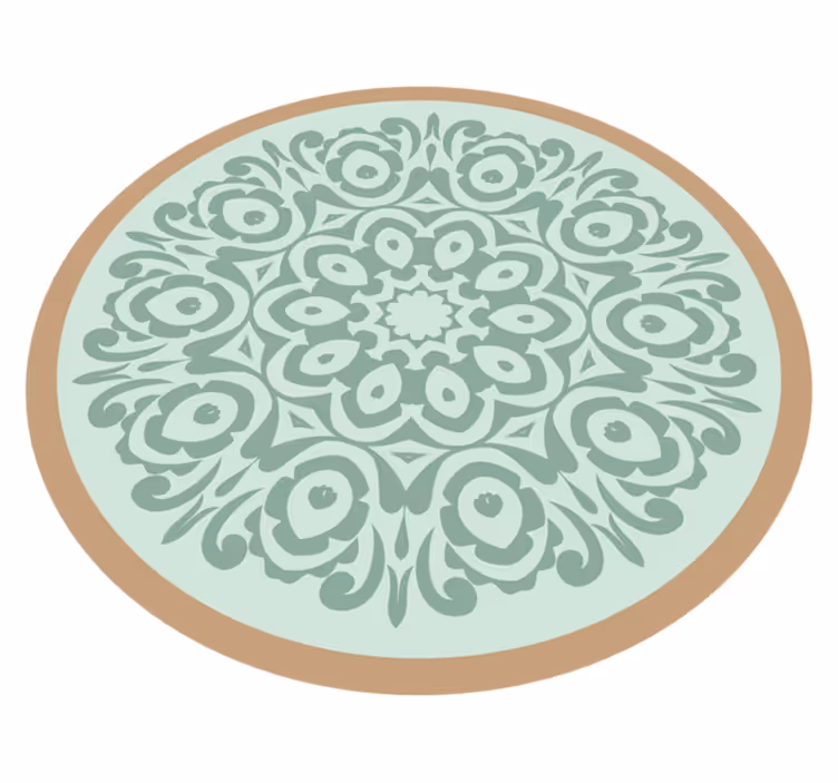Tapis vinyle mandala arrangement botanique rond - TenStickers