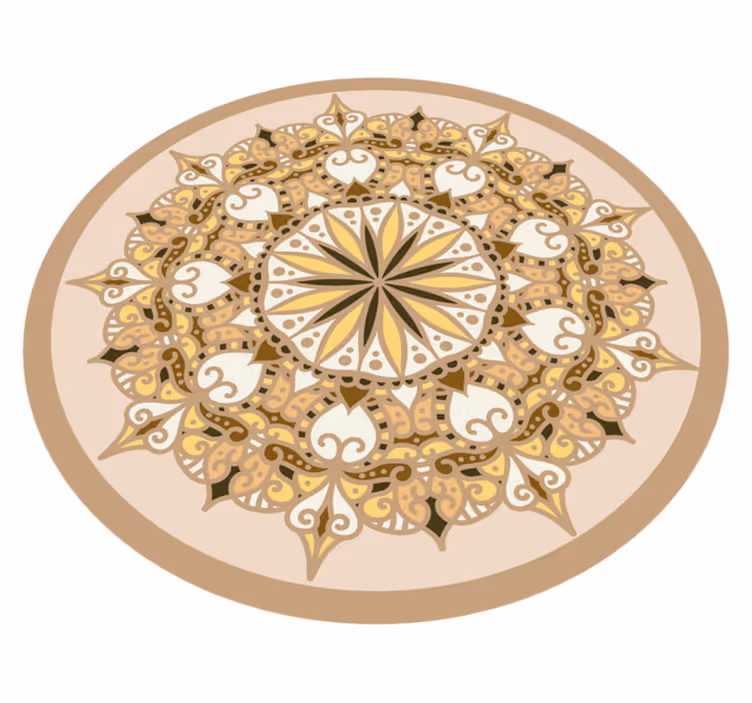 Tapis vinyle mandala élégant doré - TenStickers