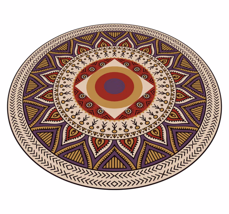 Tapis vinyle mandala motif circulaire vibrant - TenStickers