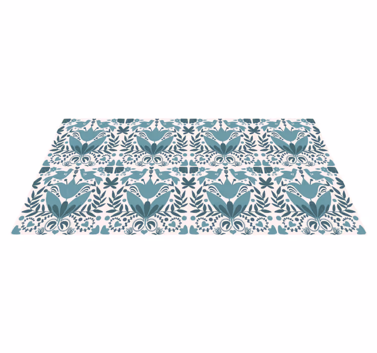 Tapis vinyle design moderne motif d'oiseau floral - TenStickers
