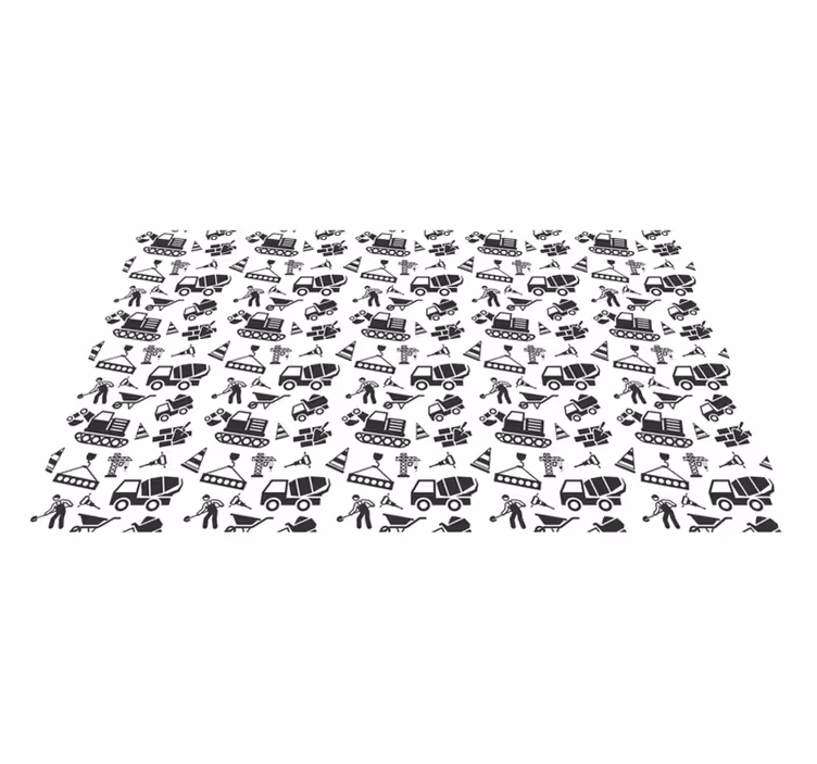 Tapis vinyle jeux les véhicules de construction jouent - TenStickers