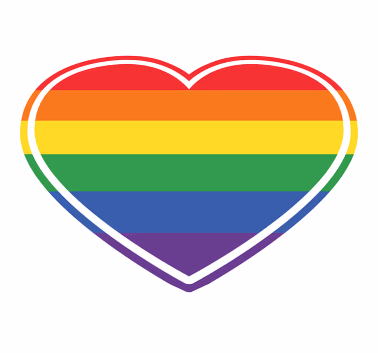 Tapis vinyle chambre Gay pride plat en forme de coeur - TenStickers