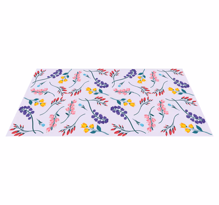 Tapis vinyle plantes motif subtil violet - TenStickers