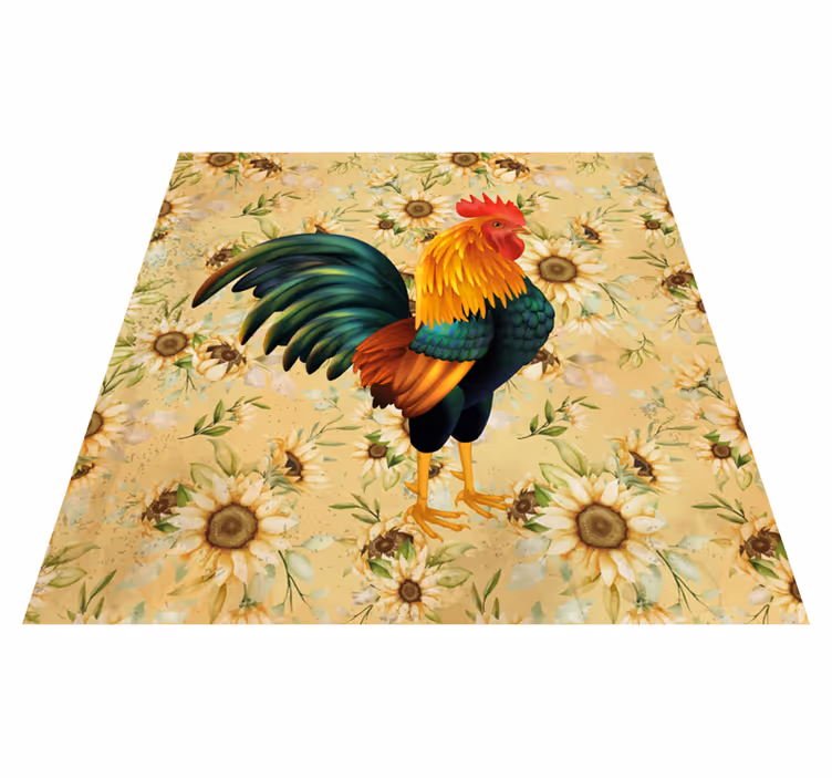Tapis vinyle plantes coq porud - TenStickers