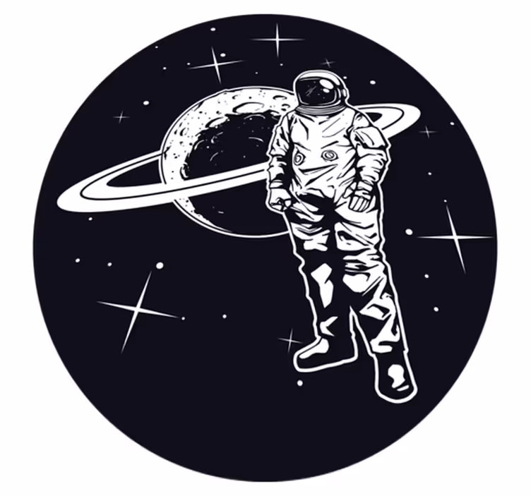 Tapis vinyle étoile cosmonaute dans le cosmos - TenStickers