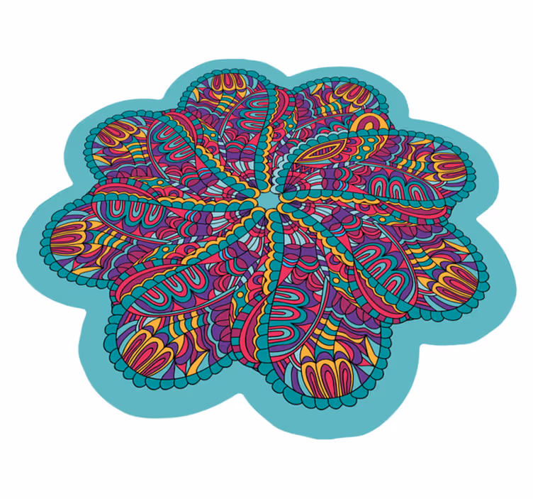 Tapis vinyle mandala motif coloré vibrant - TenStickers
