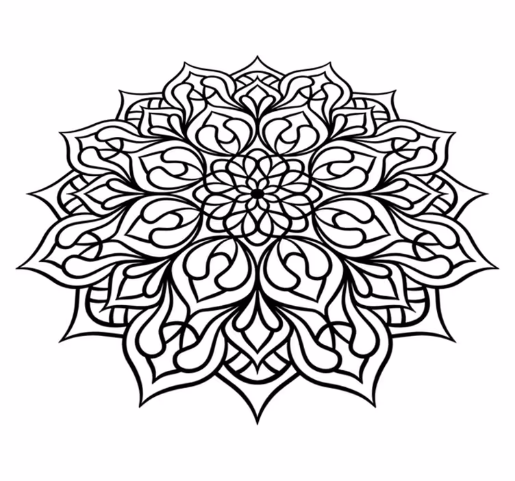 Tapis vinyle mandala Beau mandala de fleurs - TenStickers