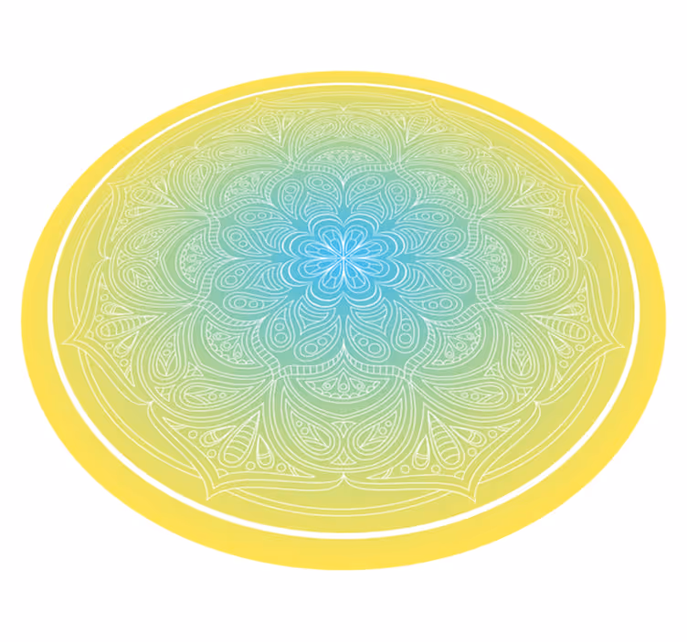 Tapis vinyle mandala motif floral complexe - TenStickers