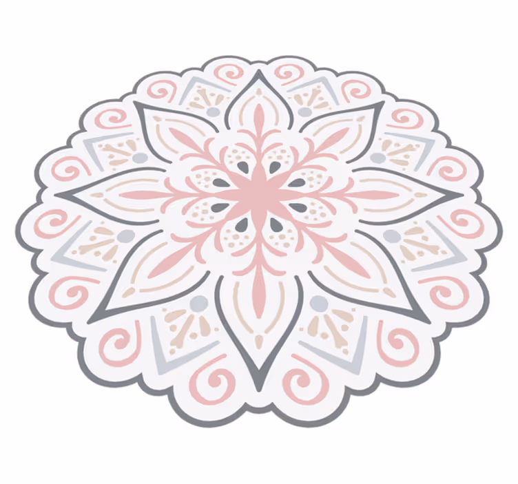 Tapis vinyle mandala élément floral gracieux - TenStickers