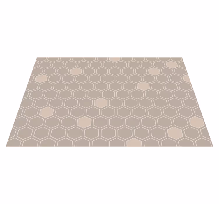 Tapis vinyle moderne vinylee nid d'abeille beige - TenStickers