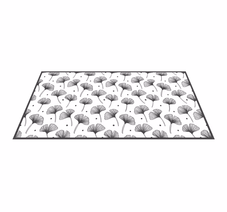 Tapis vinyle retro Feuilles de ginkgo vinylee blanc - TenStickers