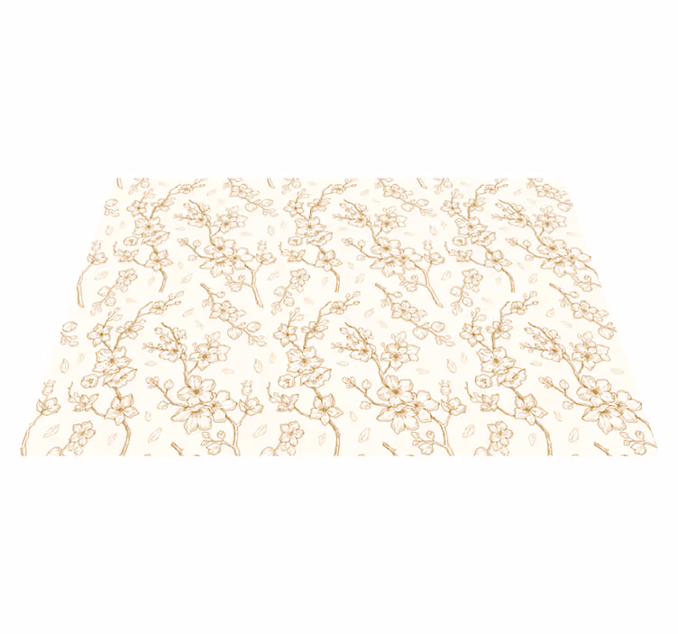 Tapis vinyle plantes motif de branche en fleur - TenStickers