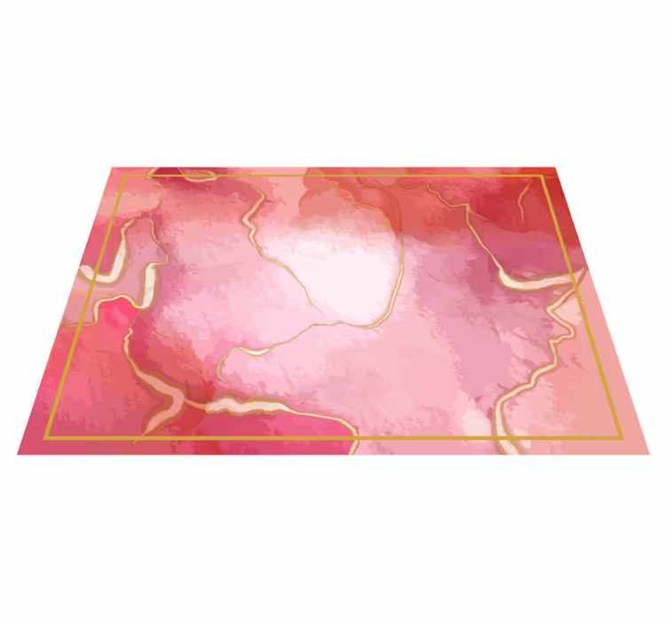 Tapis vinyle chambre Effet marbre rose et or - TenStickers