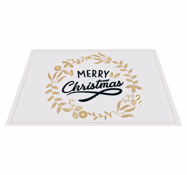 Tapis de vinyle de noël de broderie florale - TenStickers