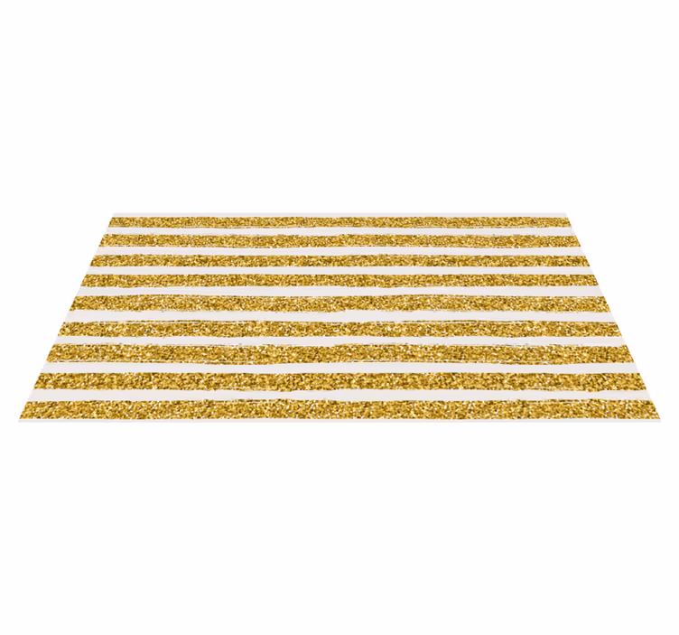 Tapis vinyle rayures paillettes dorées - TenStickers
