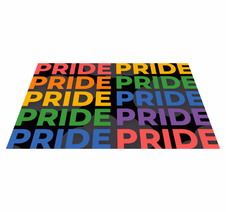 Tapis vinyle citation déclaration de fierté colorée - TenStickers