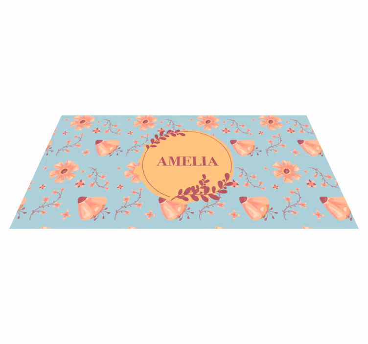Tapis vinyle avec nom Fleurs d'oranger - TenStickers