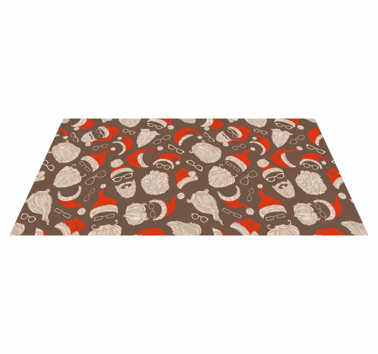 Tapis vinyle noël motifs visages de noël - TenStickers