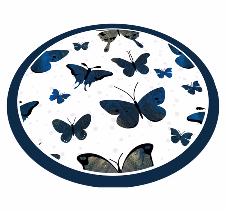 Tapis vinyle animal motif de papillons bleus - TenStickers