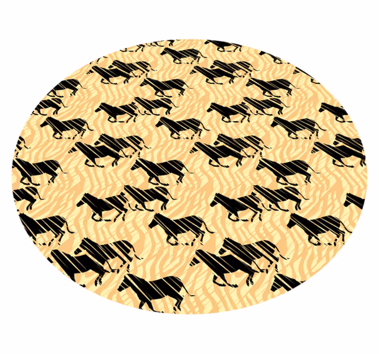 Tapis vinyle animal Cheval debout sur le coucher du soleil - TenStickers