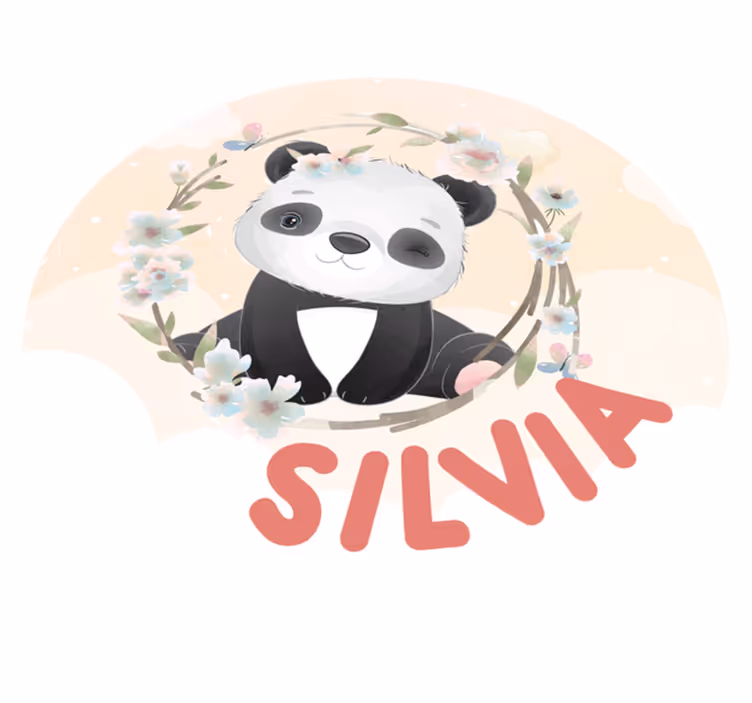 Tapis vinyle personnalisé œuvre adorable panda - TenStickers