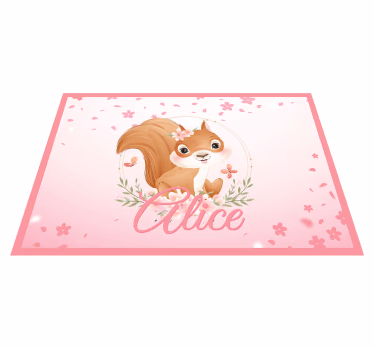 Tapis vinyle personnalisé illustration d'écureuil - TenStickers