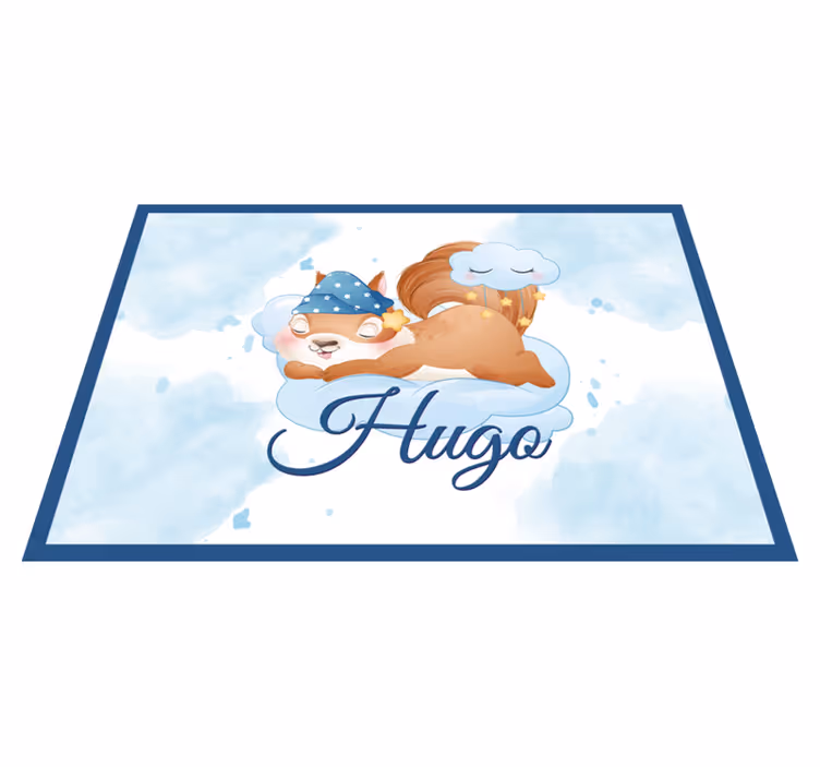 Tapis vinyle personnalisé écureuil mignon rêvant - TenStickers