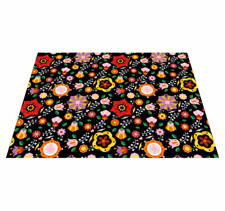 Tapis vinyle salon Motifs folkloriques polonais - TenStickers
