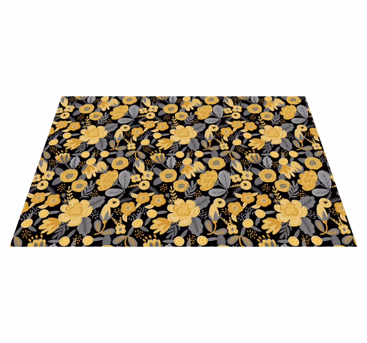 Tapis vinyle salon vinylee folklorique polonais doré - TenStickers