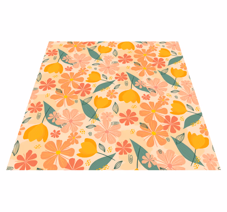 Tapis vinyle plantes fleurs printanières - TenStickers