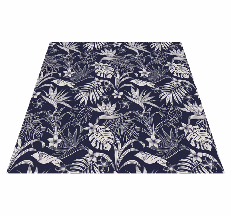 Tapis vinyle nature motif floral tropical - TenStickers