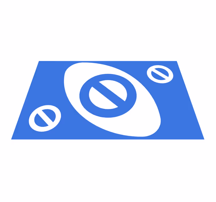Tapis vinyle carte uno stop de couleur bleu - TenStickers