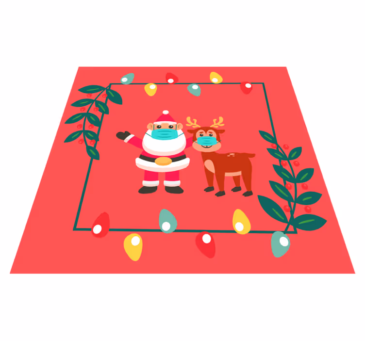 Tapis vinyle noël charm de noël avec masque - TenStickers